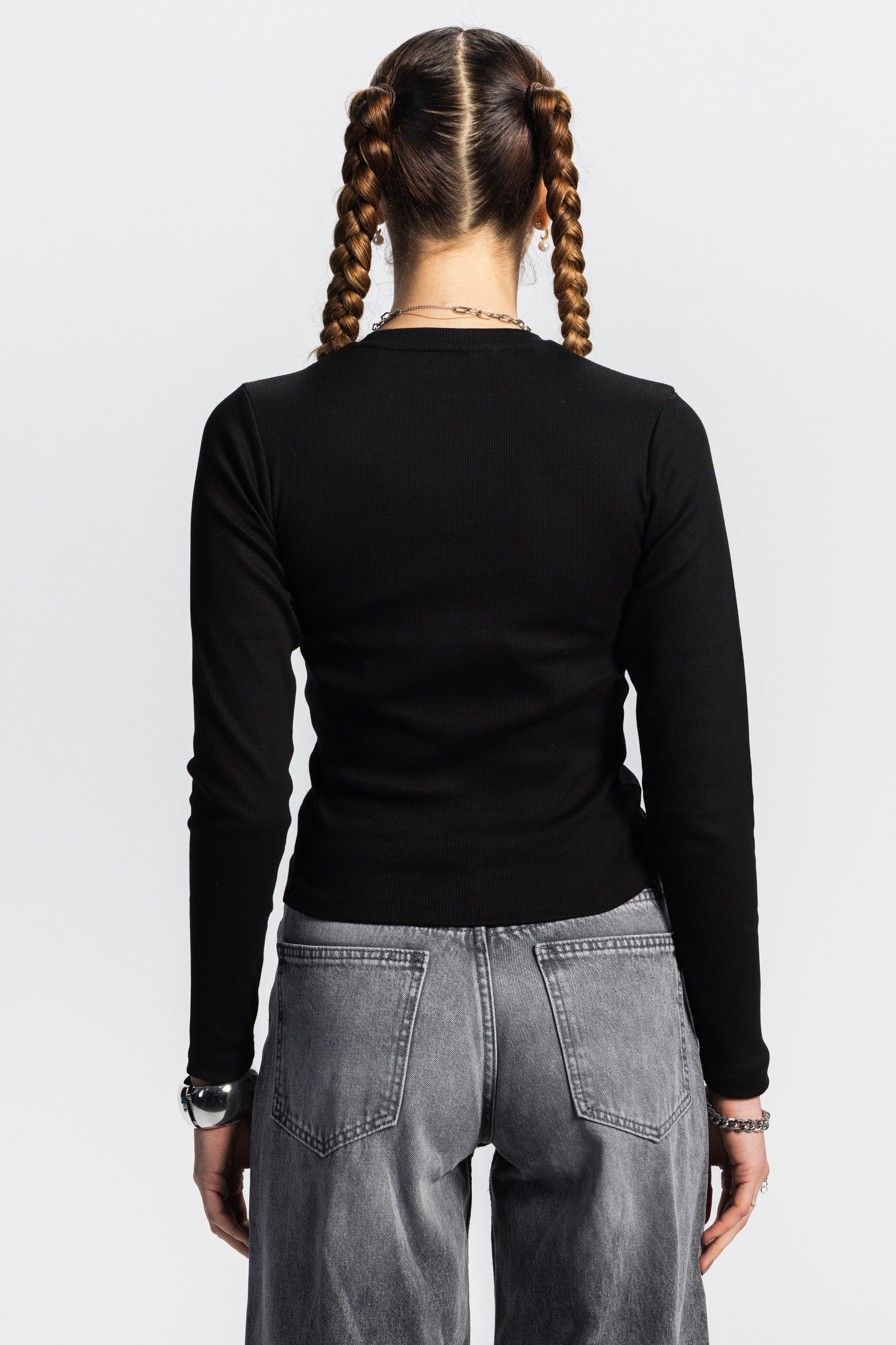 Basic Long Sleeve Top – Black