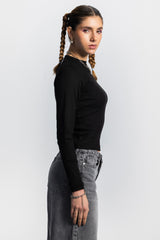 Basic Long Sleeve Top – Black
