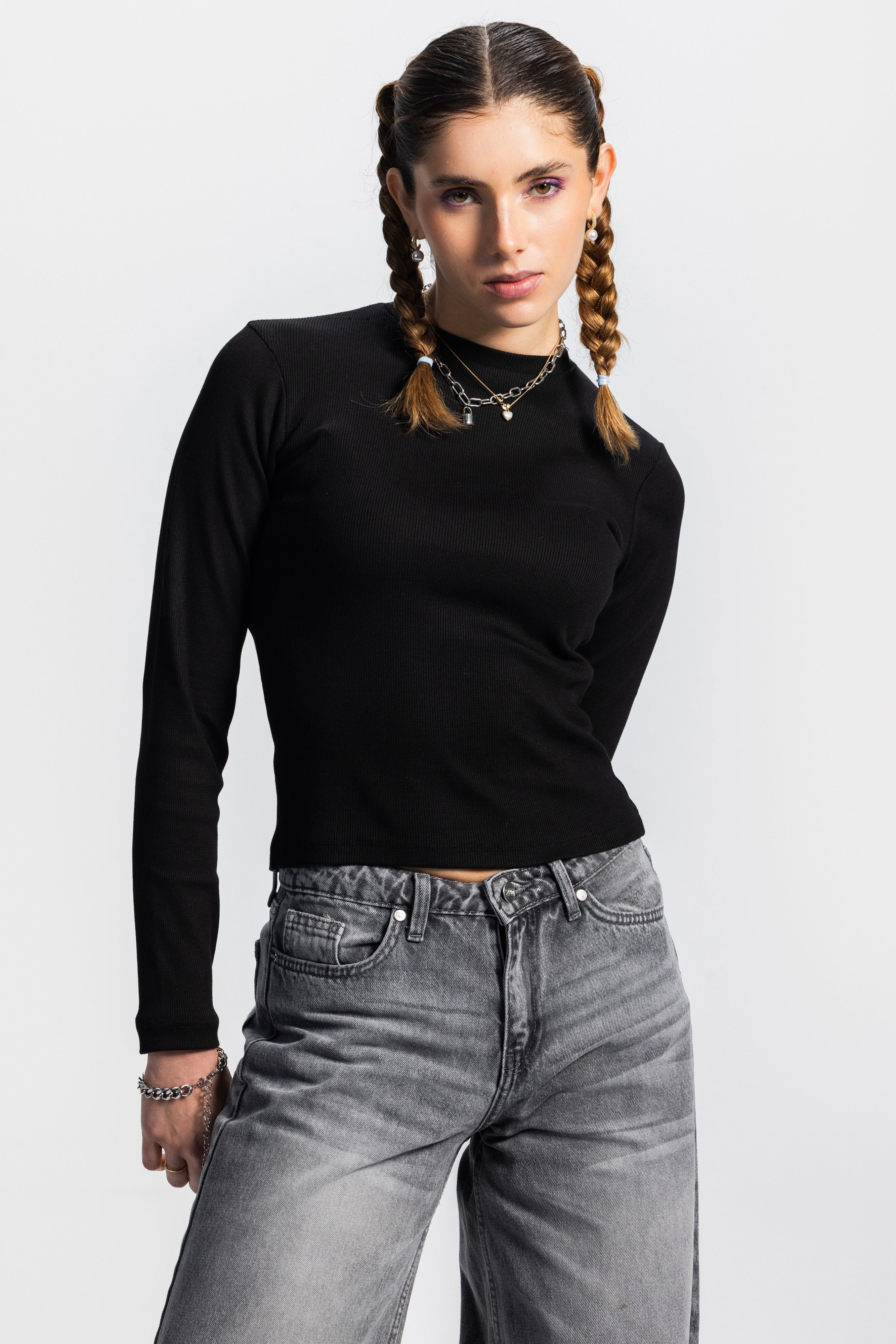 Basic Long Sleeve Top – Black