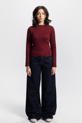 Basic Long Sleeve Top – Burgundy