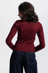 Basic Long Sleeve Top – Burgundy