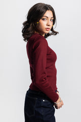 Basic Long Sleeve Top – Burgundy