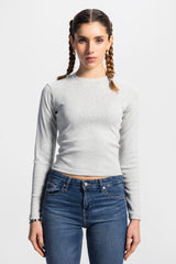 Basic Long Sleeve Top – Light Grey