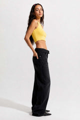 Baggy Low-Waist Washed Black Jeans