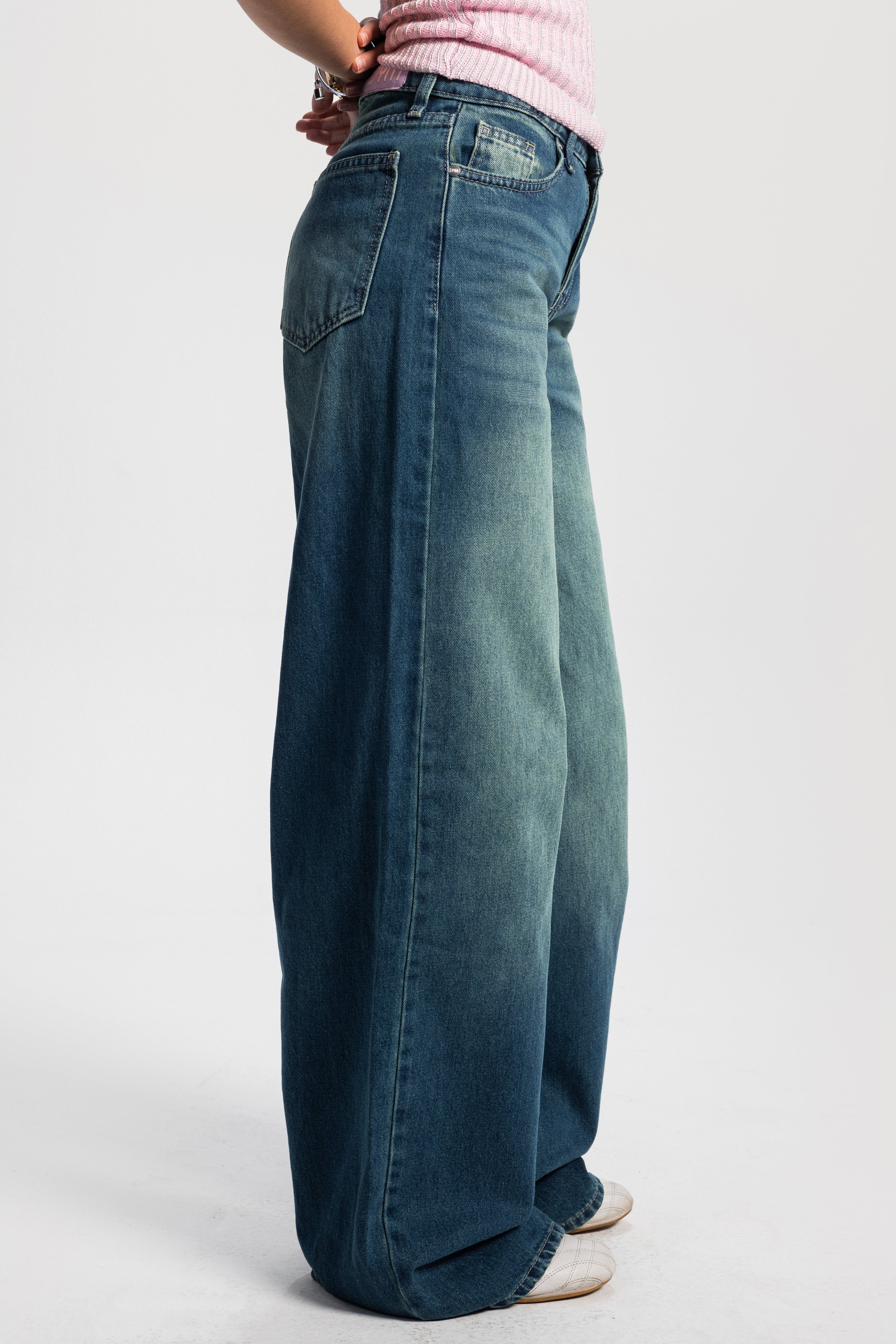 Baggy – Mid-Rise Vintage Washed Green Jeans
