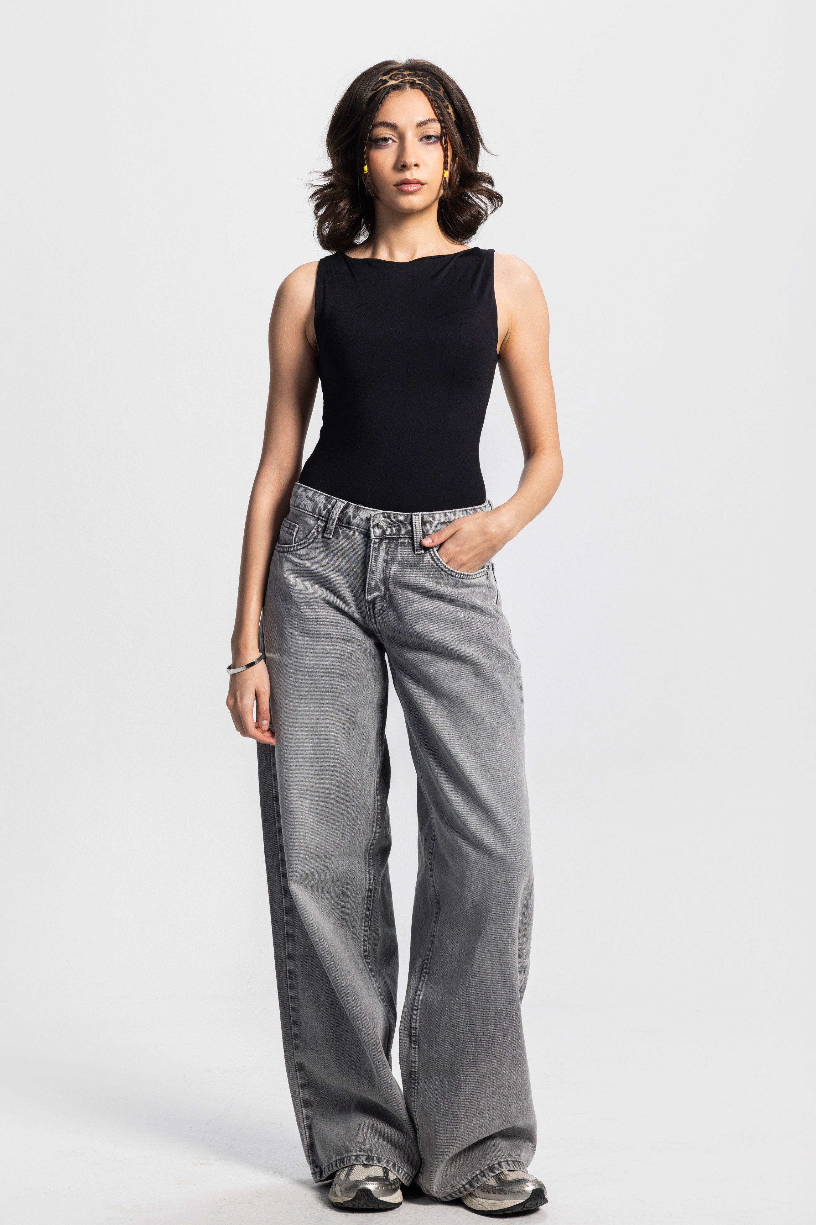 Baggy – Low-Waist Light Grey Jeans