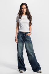 Baggy – Low-Waist Washed Vintage Green Jeans