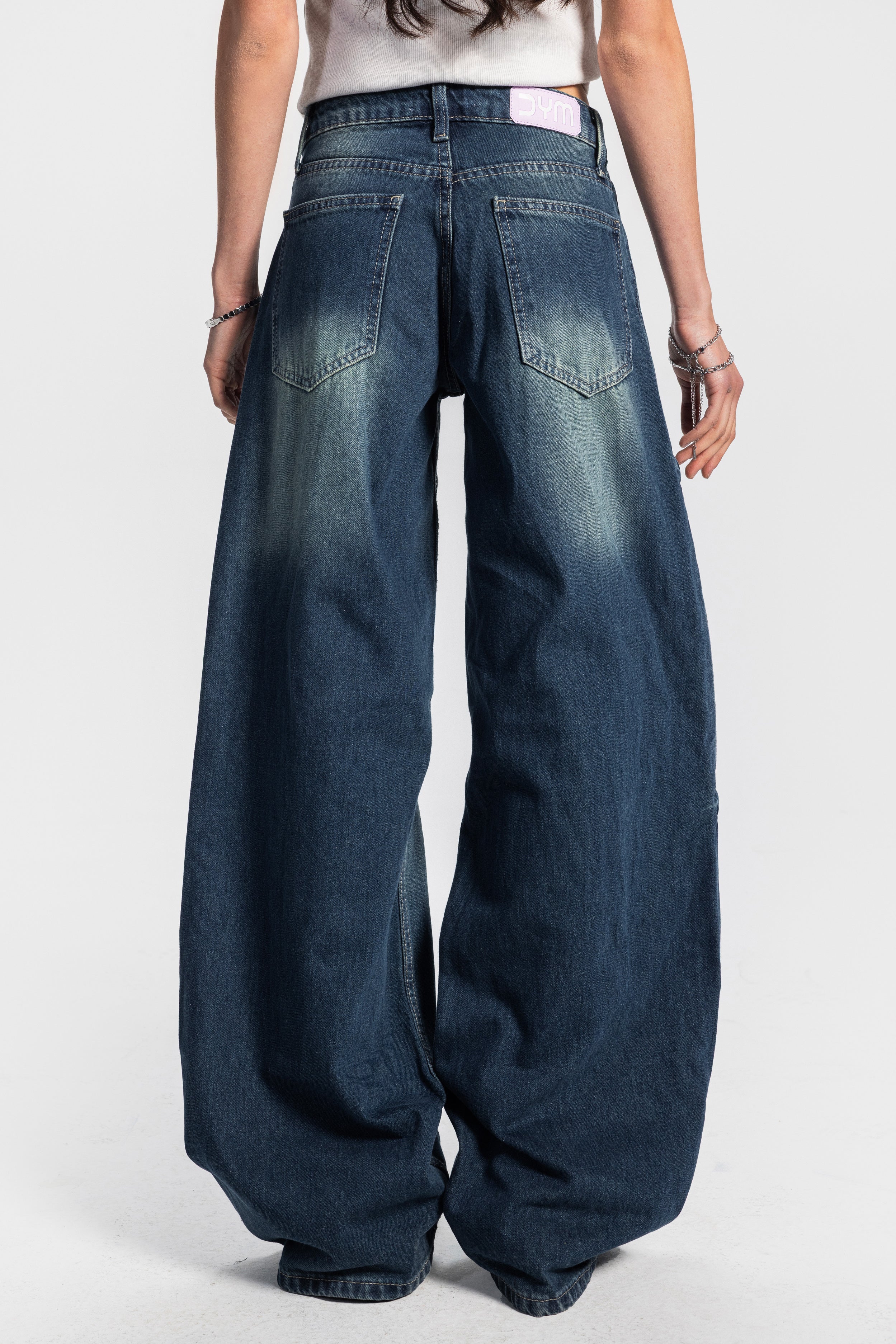 Baggy – Low-Waist Washed Vintage Green Jeans