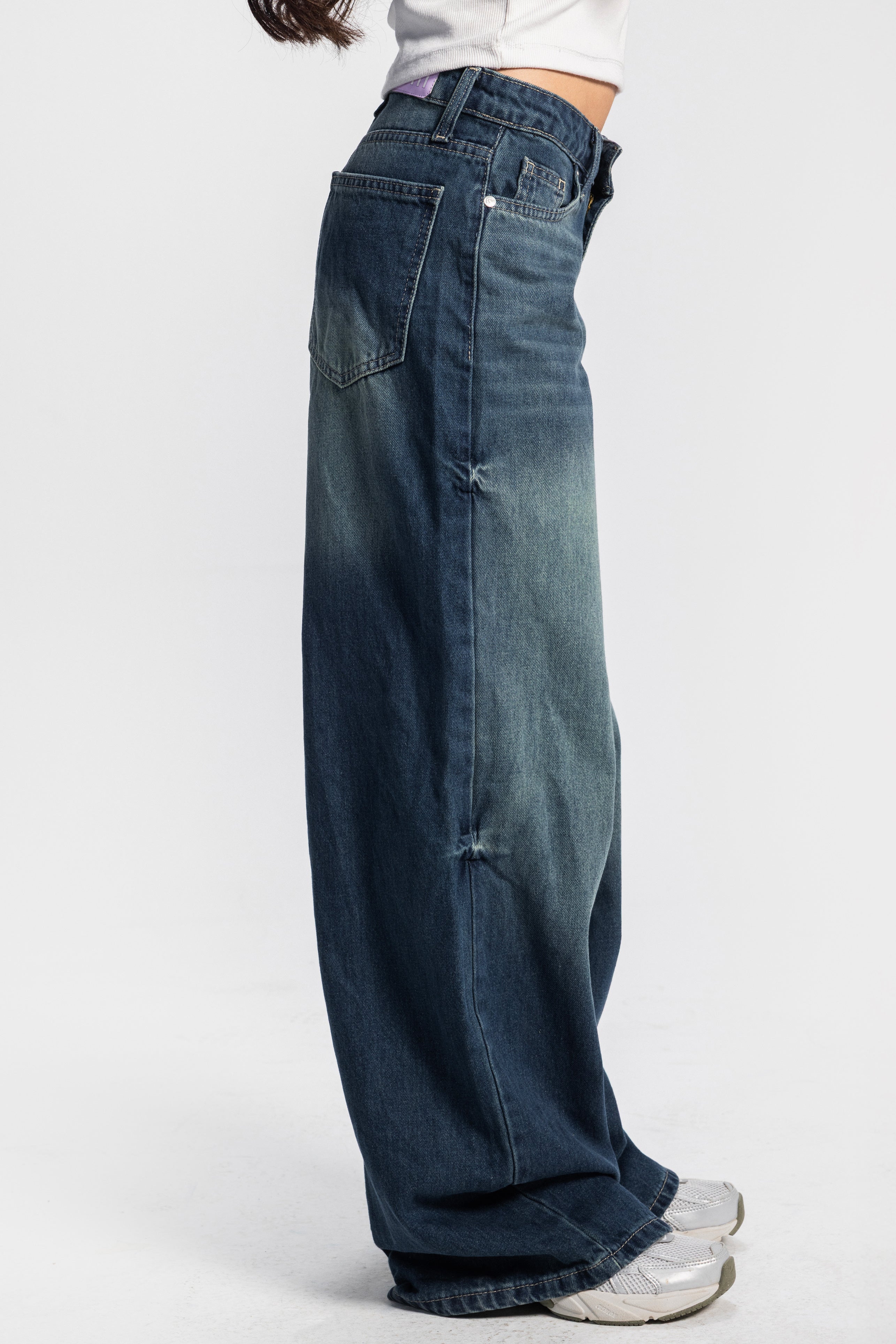 Baggy – Low-Waist Washed Vintage Green Jeans