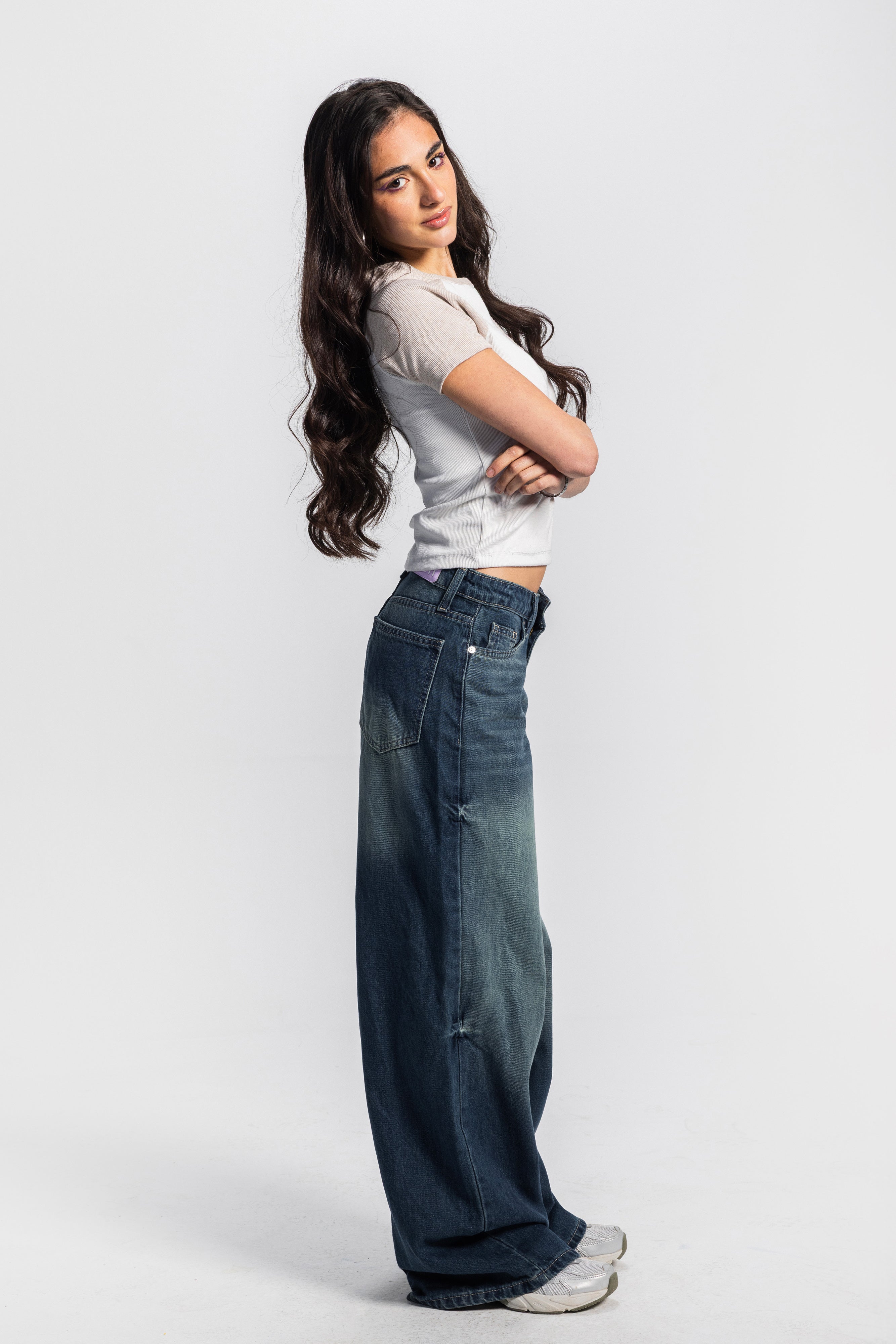 Baggy – Low-Waist Washed Vintage Green Jeans
