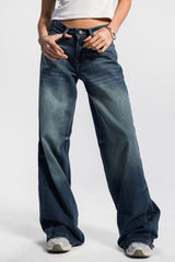 Baggy – Low-Waist Washed Vintage Green Jeans
