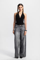 Baggy – Low-Waist Washed Grey Jeans