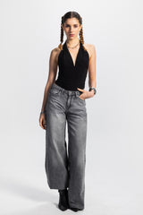 Baggy – Low-Waist Washed Grey Jeans