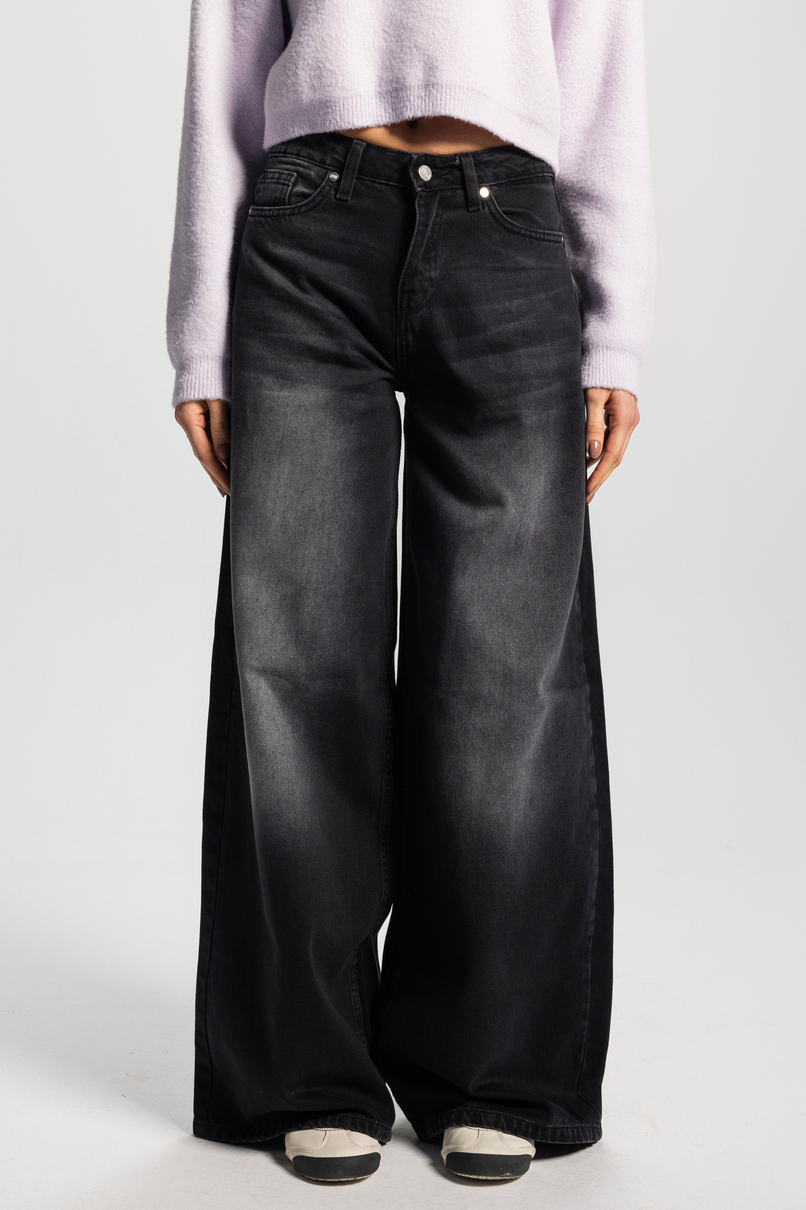 Relaxed Baggy – Low-Waist Washed Dark Grey Jeans
