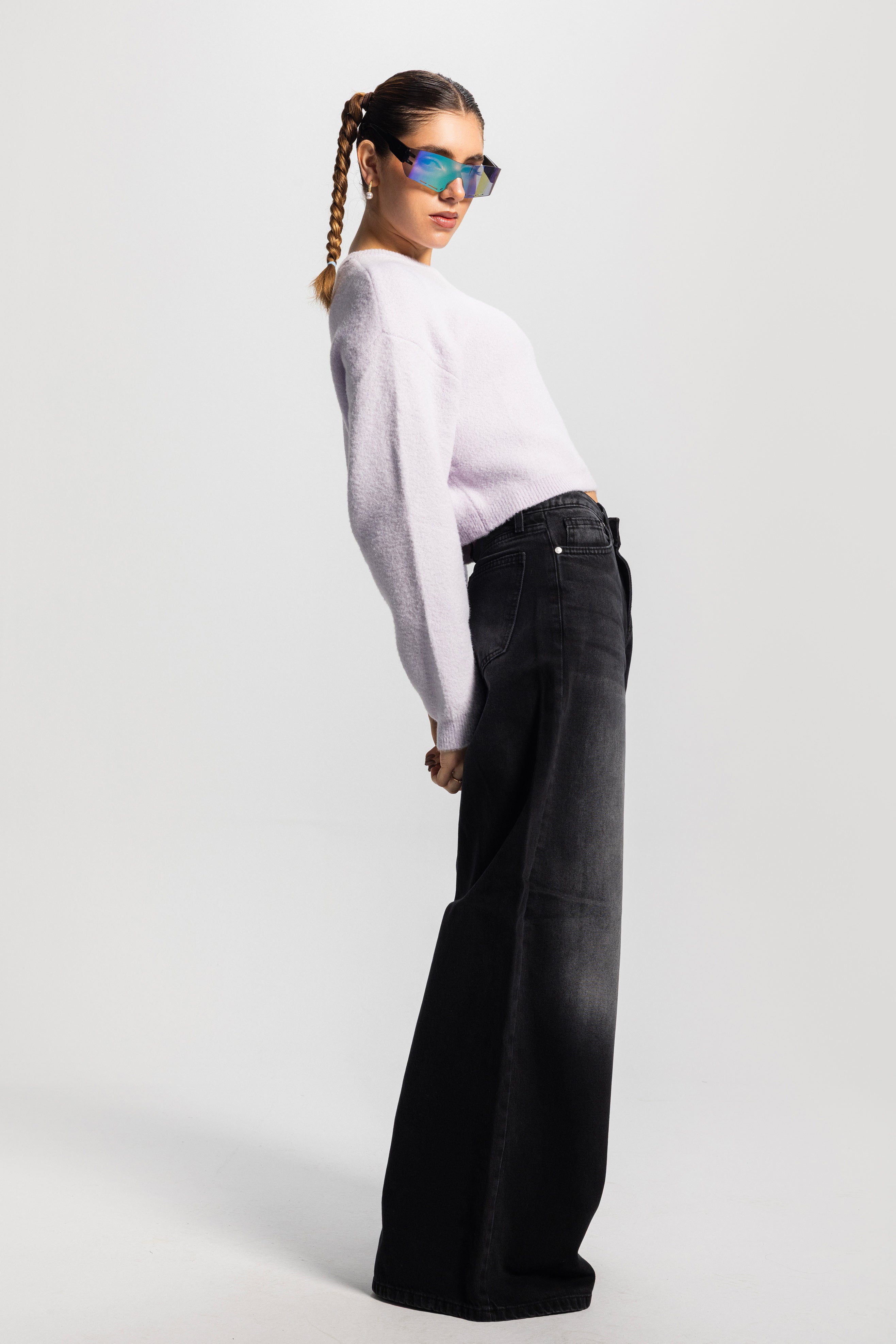 Relaxed Baggy – Low-Waist Washed Dark Grey Jeans