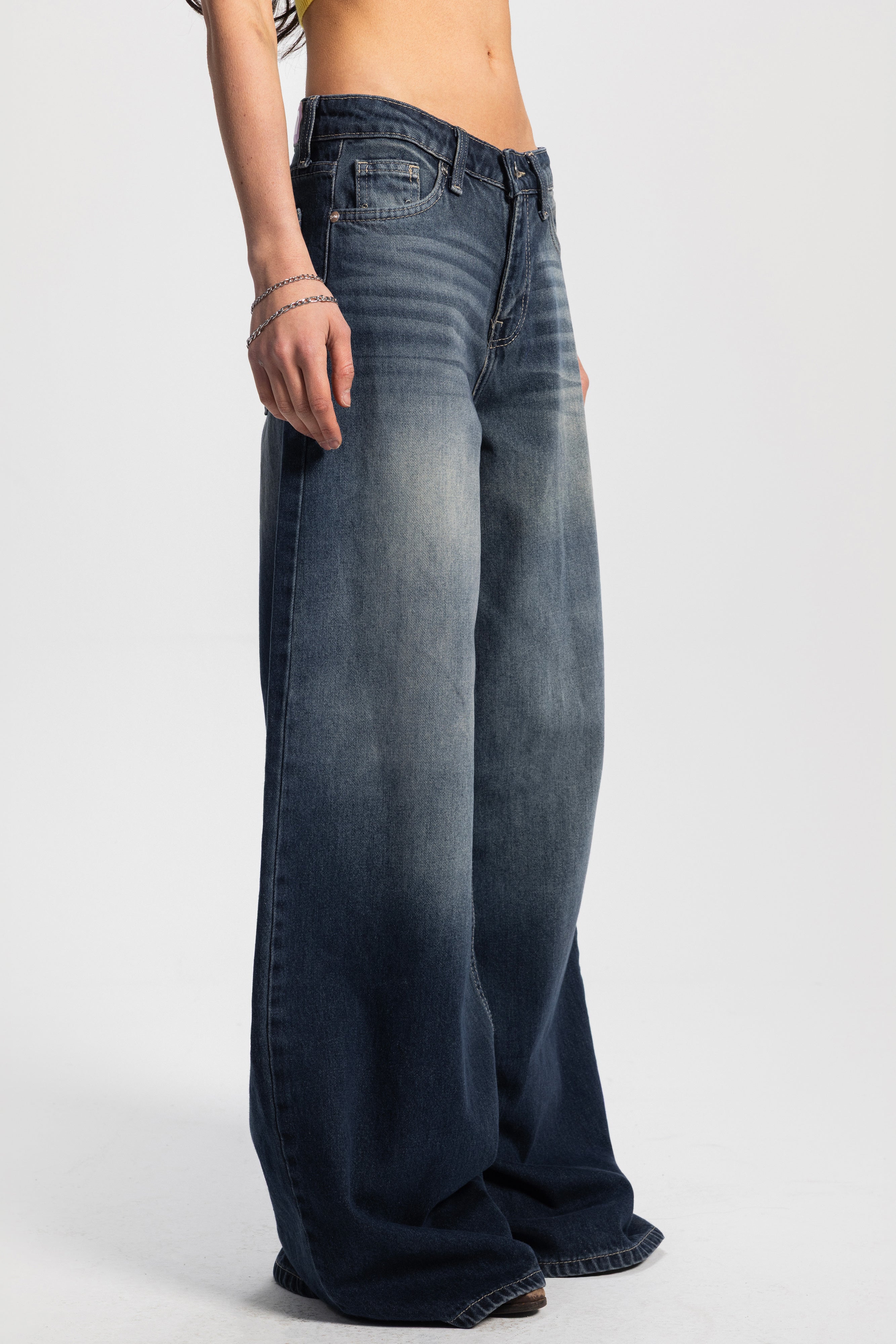 Relaxed Baggy – Low-Waist Dark Vintage Blue Jeans