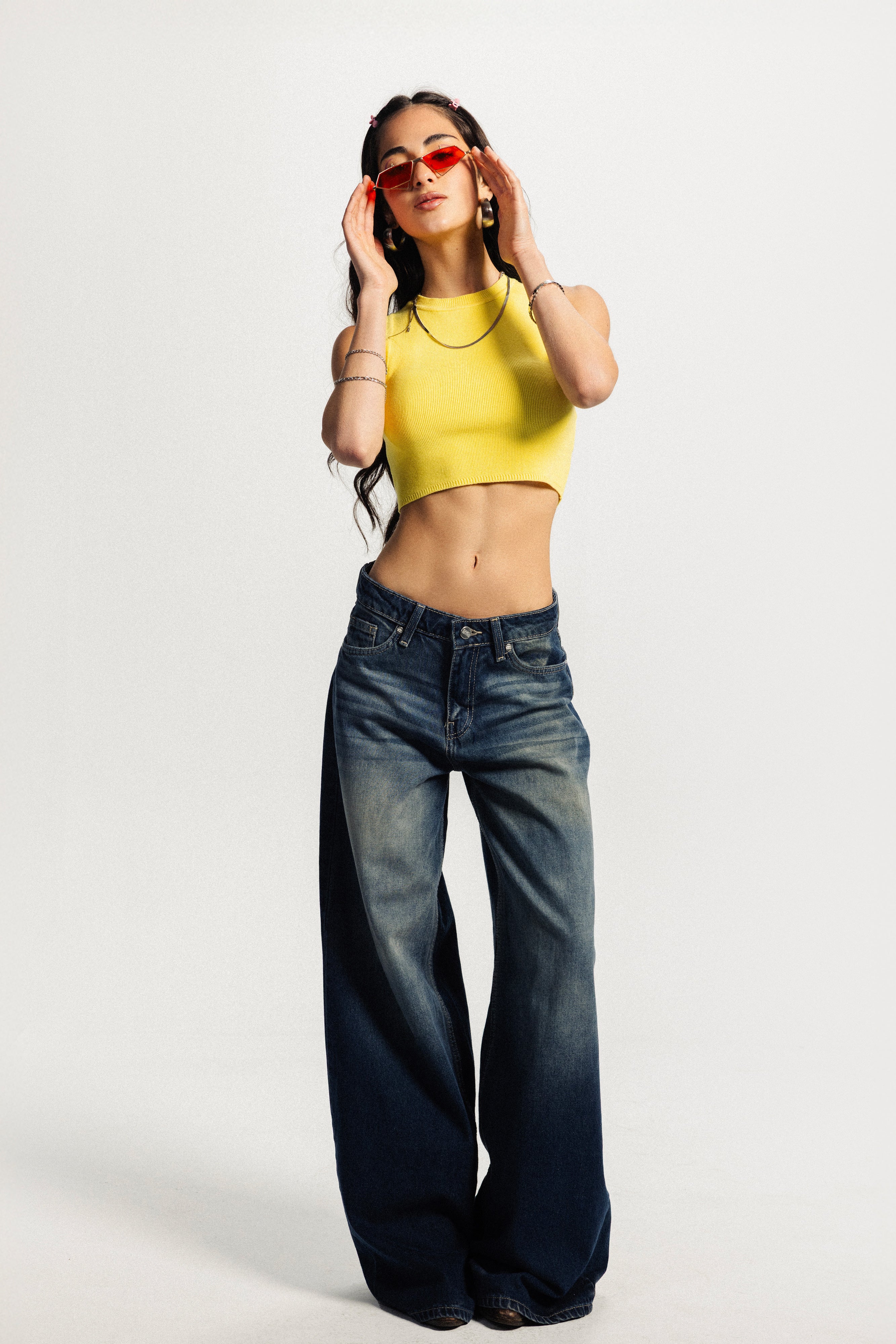 Relaxed Baggy – Low-Waist Dark Vintage Blue Jeans