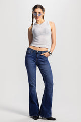 Flare – Low-Waist Dark Blue Jeans