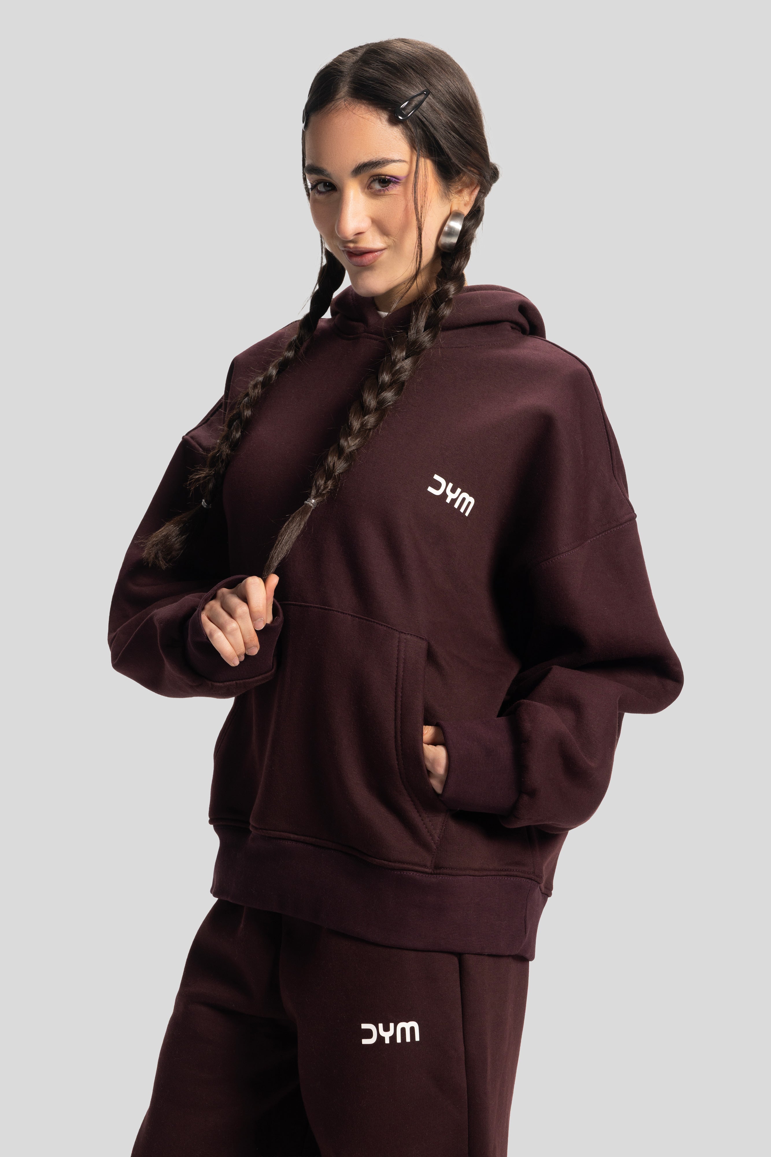 Oversized Hoodie – Burgundy
