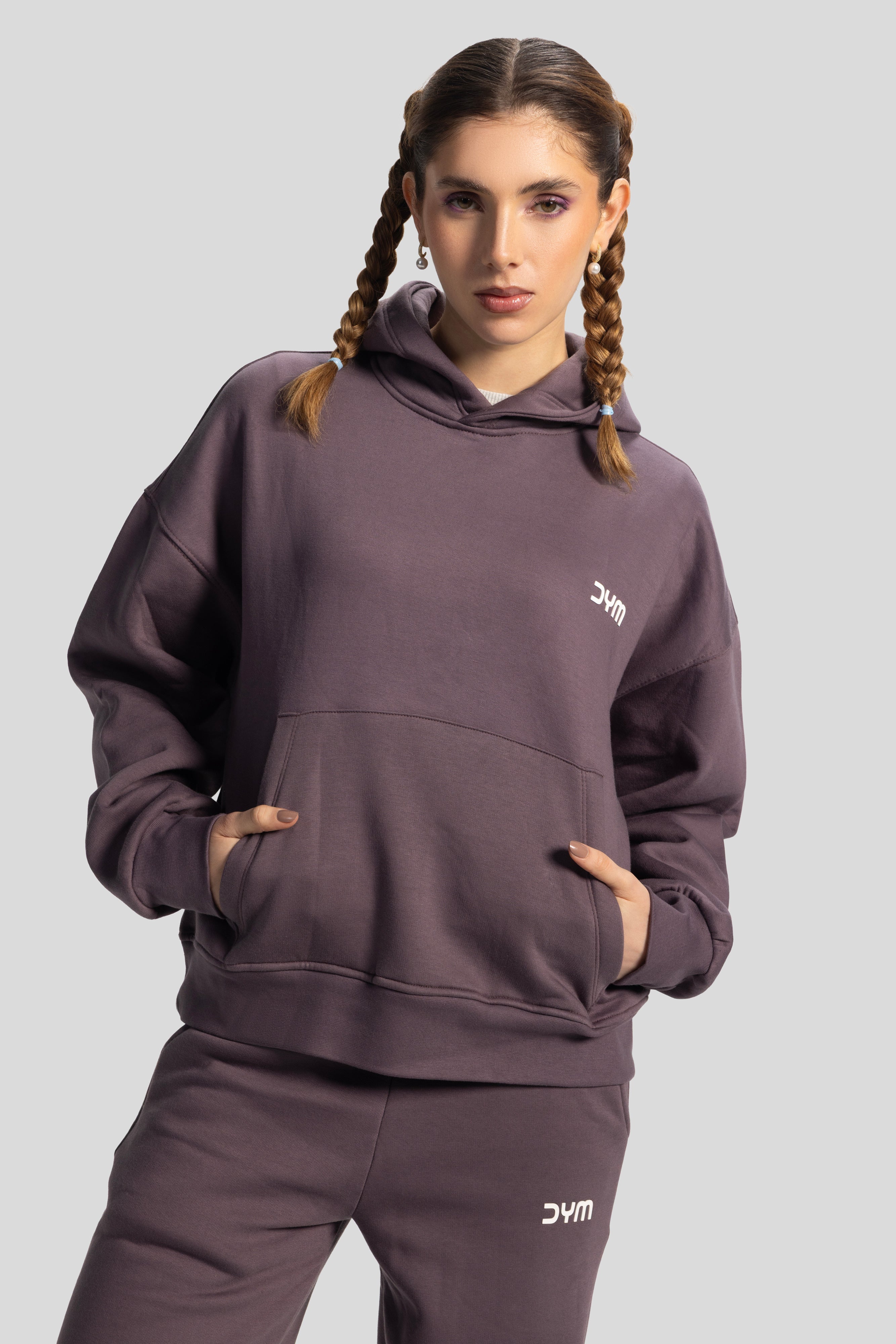 Oversized Hoodie – Dark Mauve
