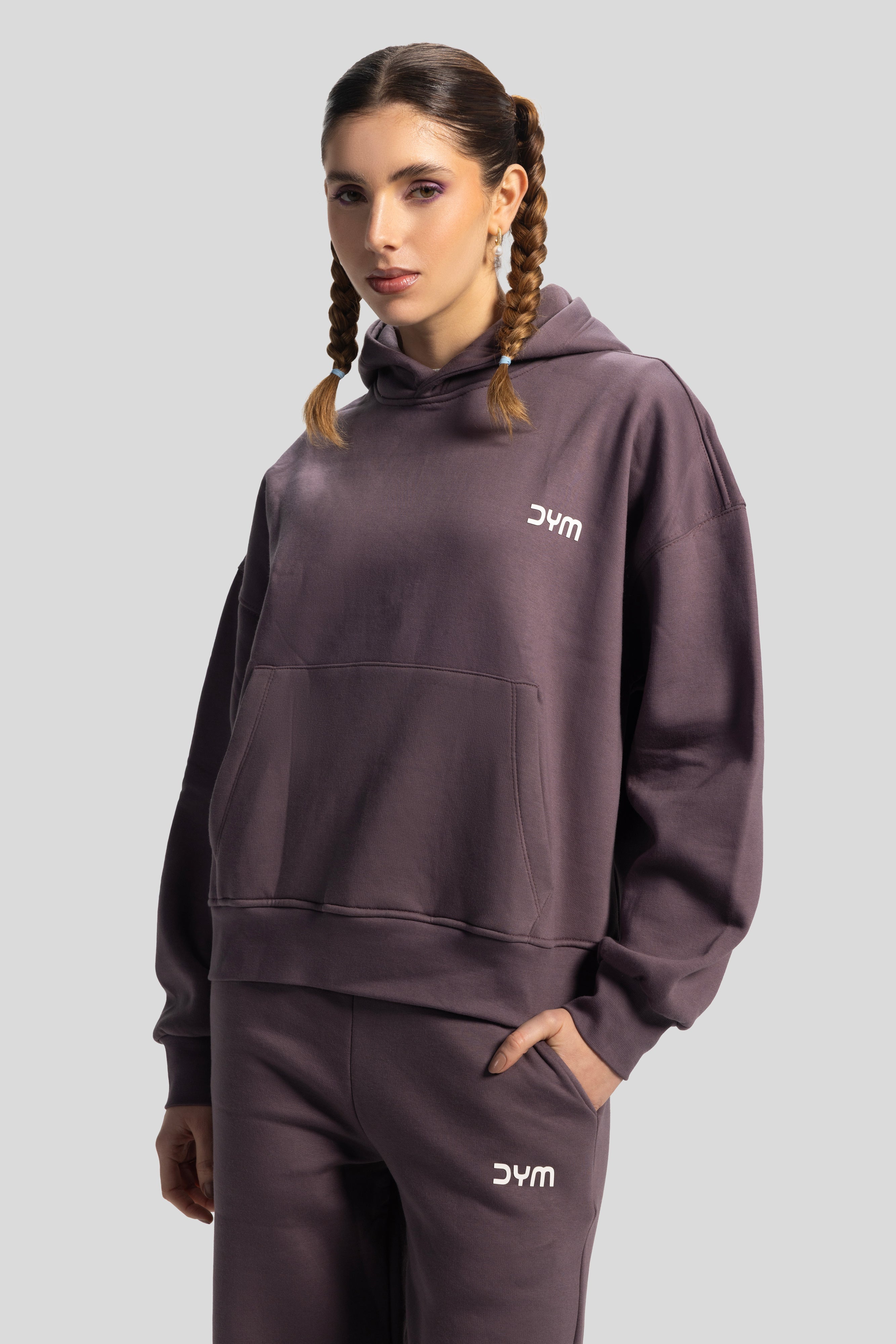 Oversized Hoodie – Dark Mauve
