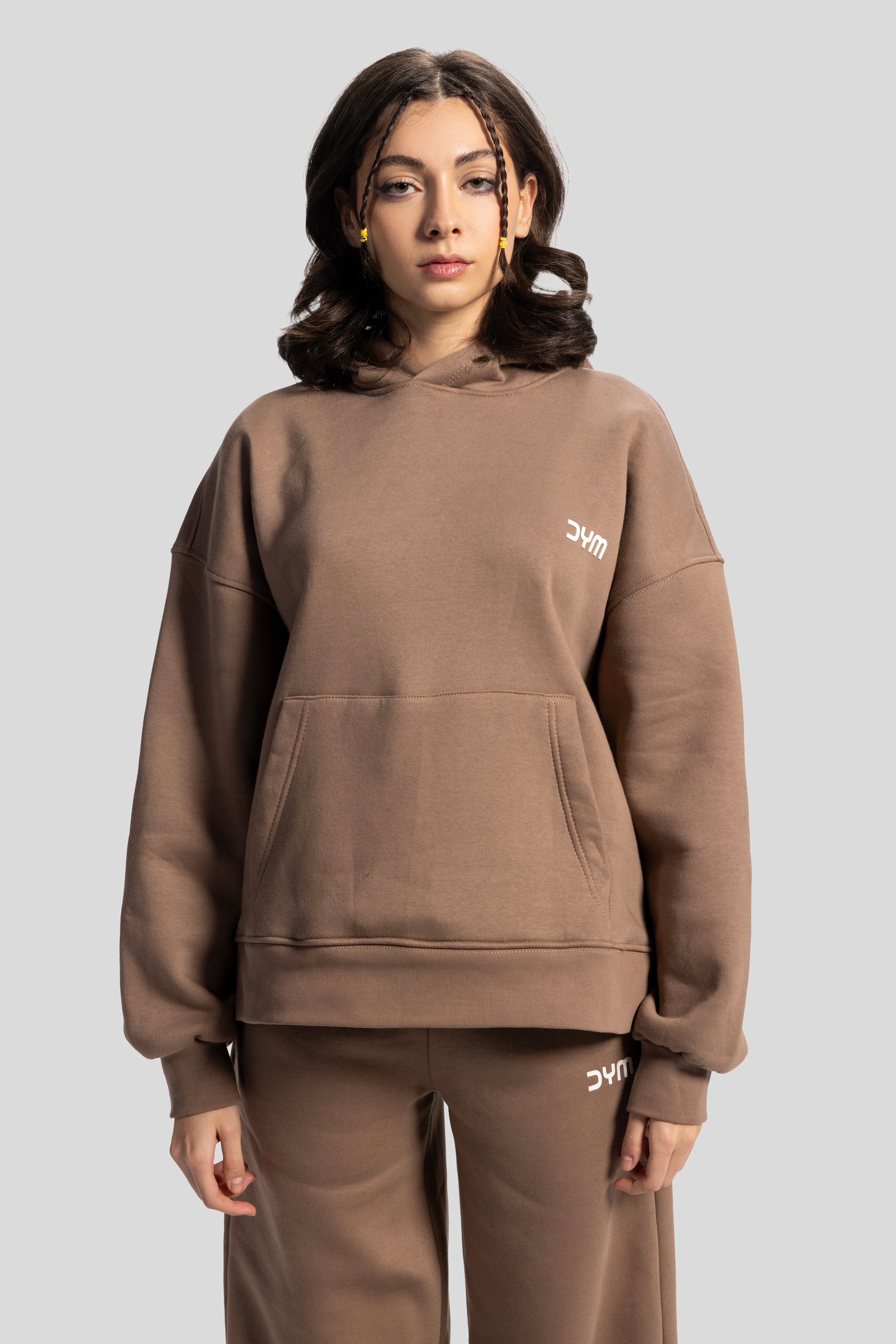 Oversized Hoodie – Soft Brown