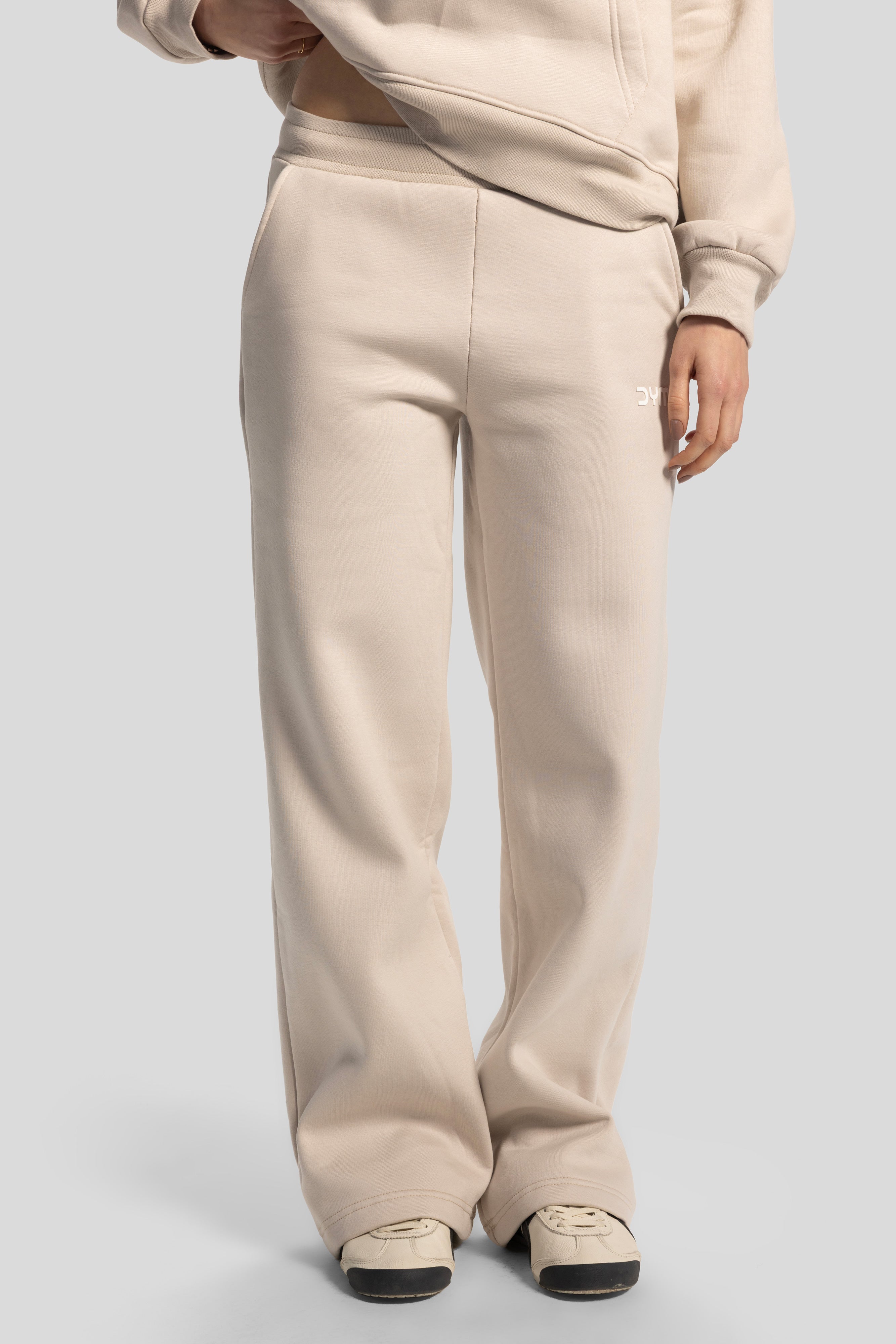 Wide-Leg Sweatpants – Beige