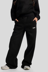 Wide-Leg Sweatpants – Black