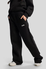 Wide-Leg Sweatpants – Black