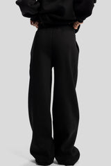 Wide-Leg Sweatpants – Black