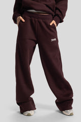 Wide-Leg Sweatpants – Burgundy