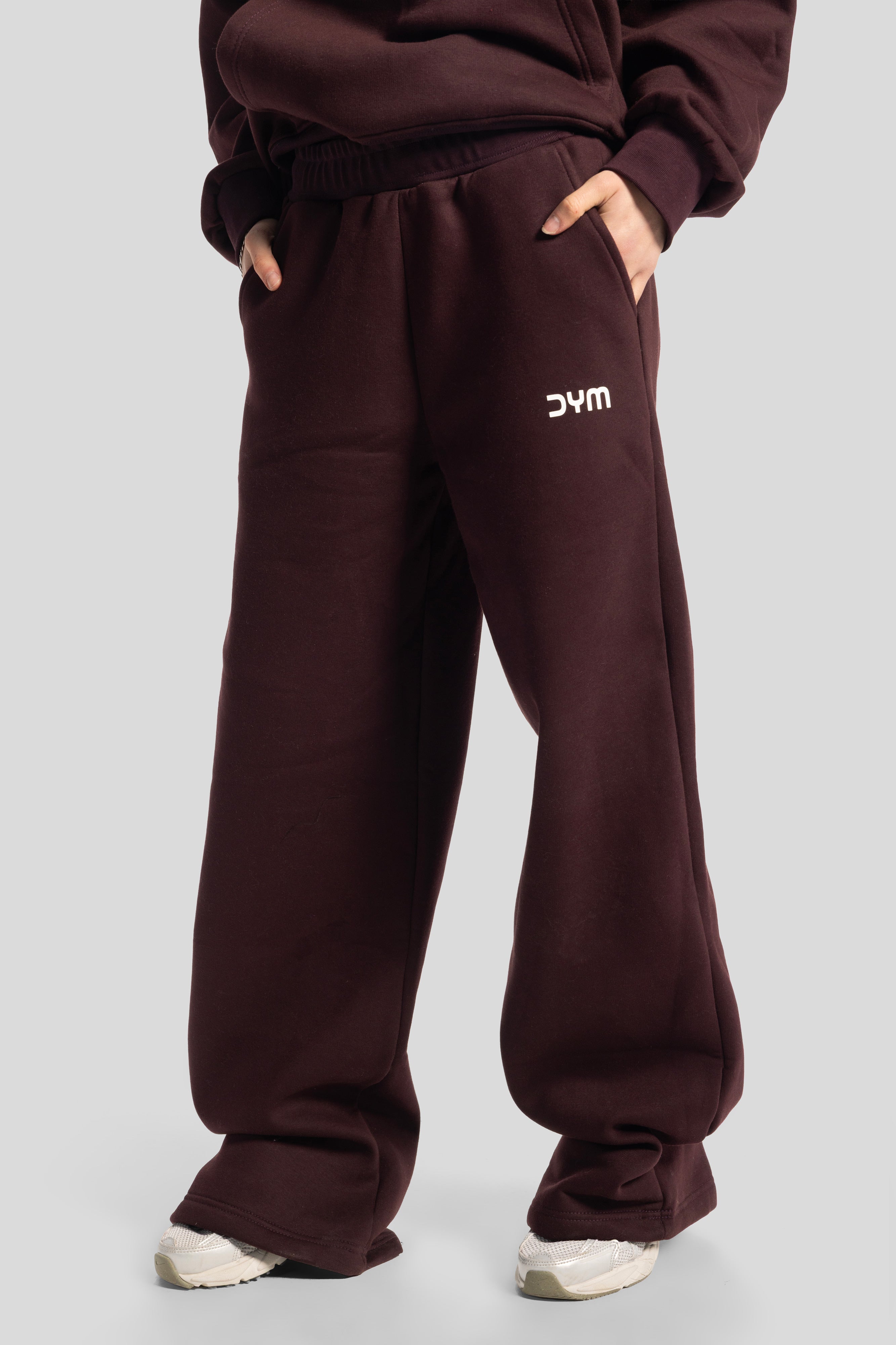 Wide-Leg Sweatpants – Burgundy
