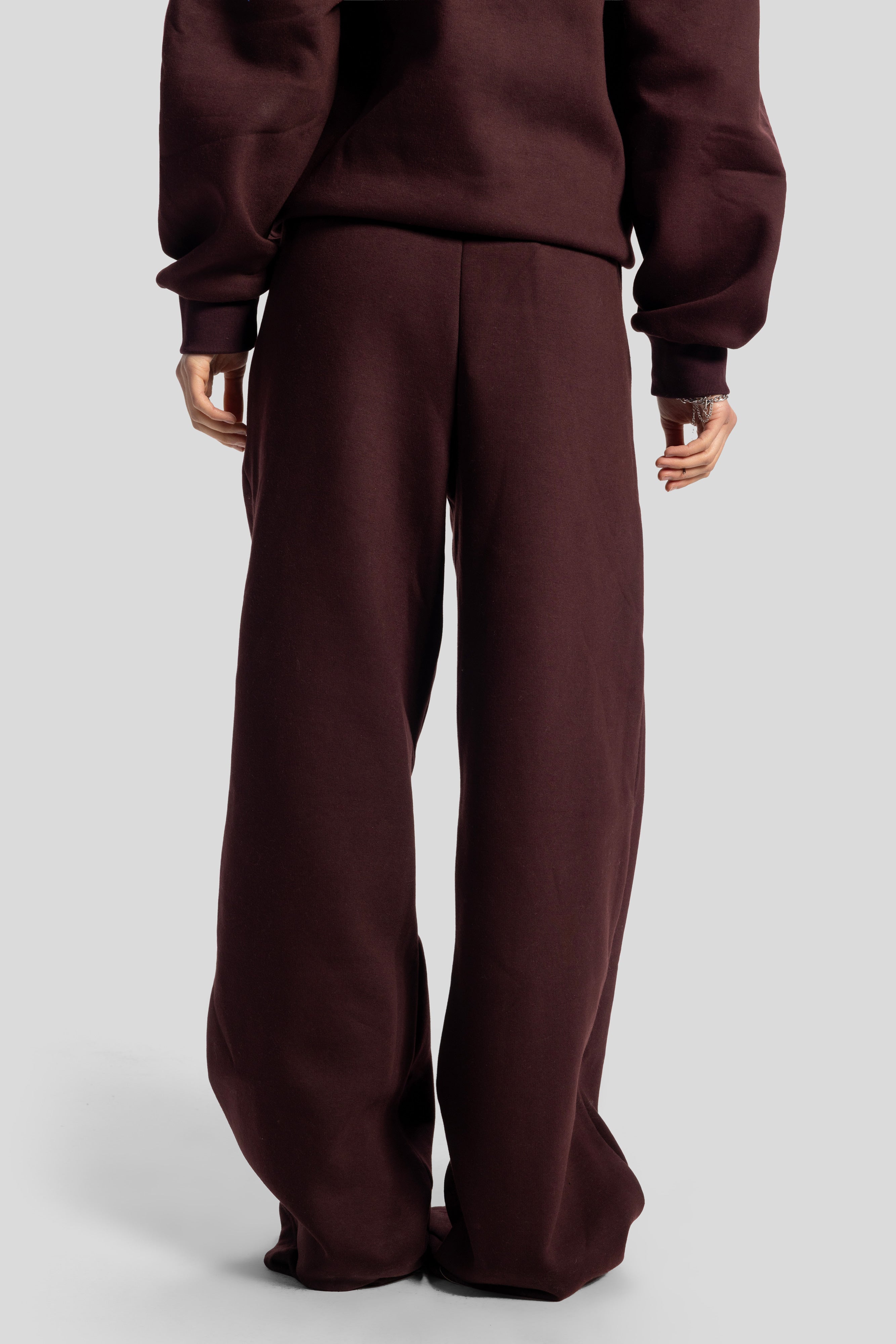 Wide-Leg Sweatpants – Burgundy
