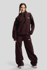Wide-Leg Sweatpants – Burgundy