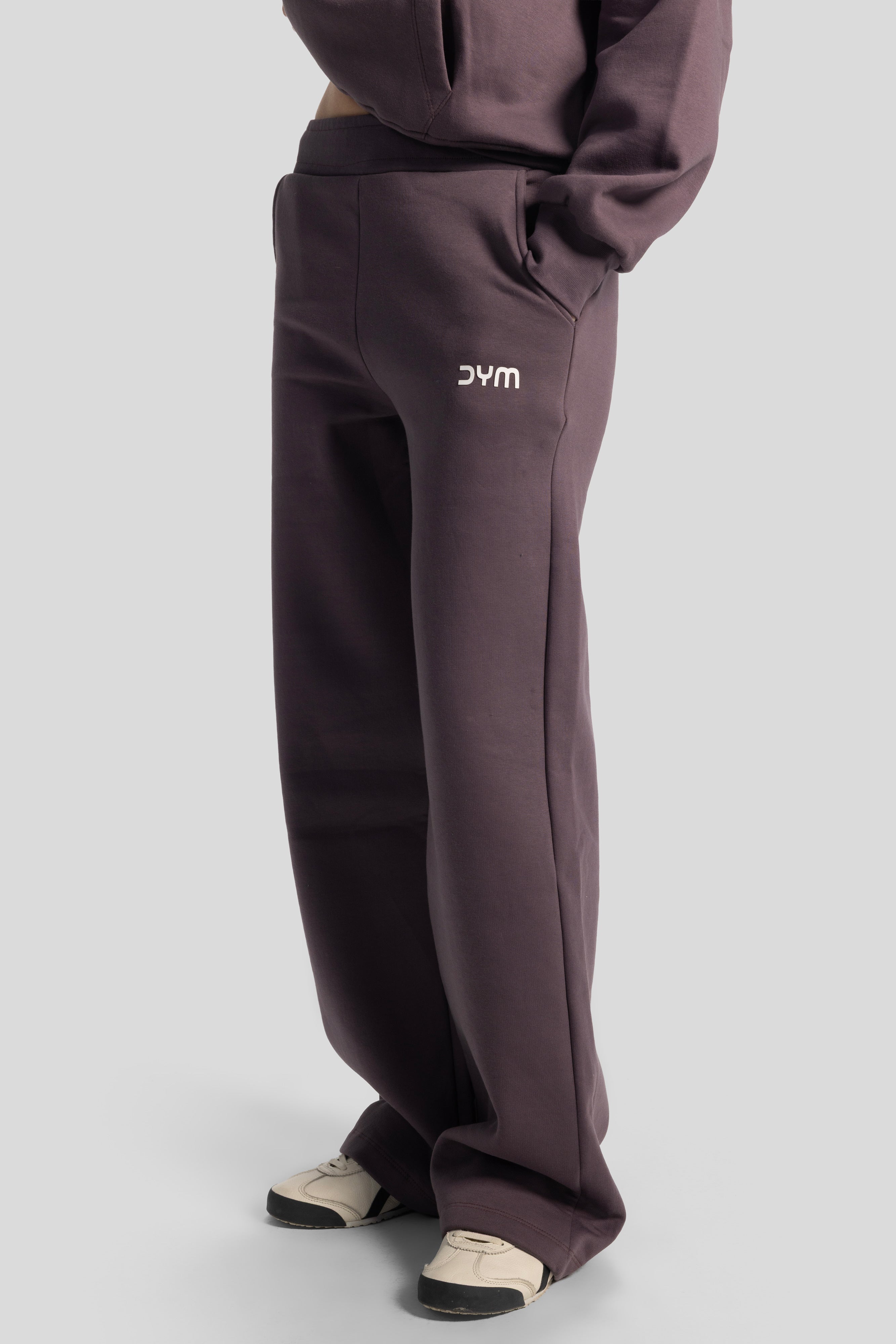 Wide-Leg Sweatpants – Dark Mauve