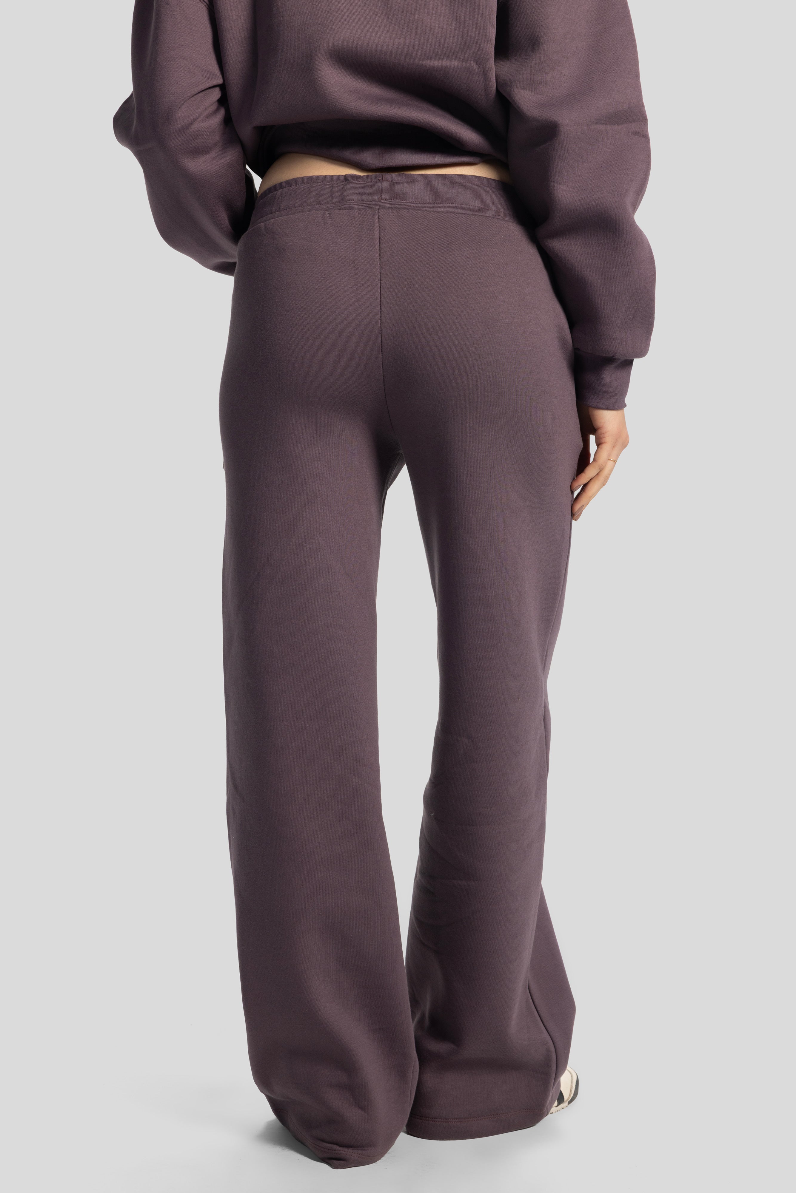 Wide-Leg Sweatpants – Dark Mauve
