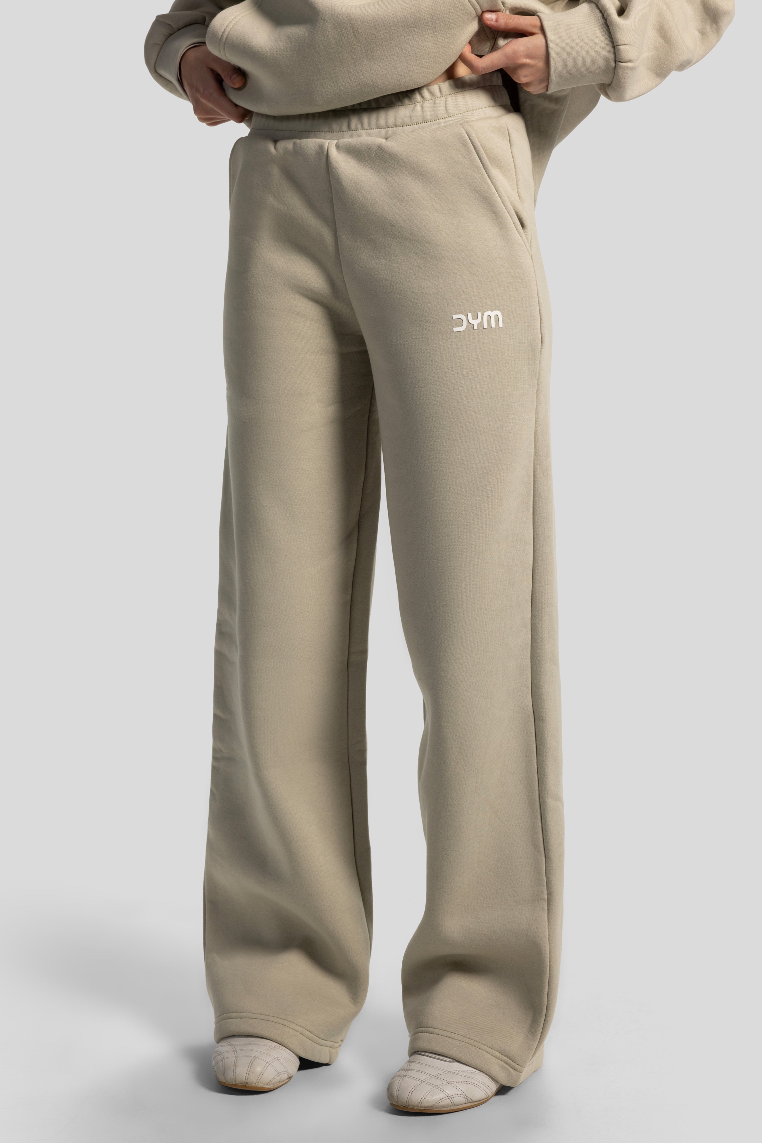 Wide-Leg Sweatpants – Ecru White
