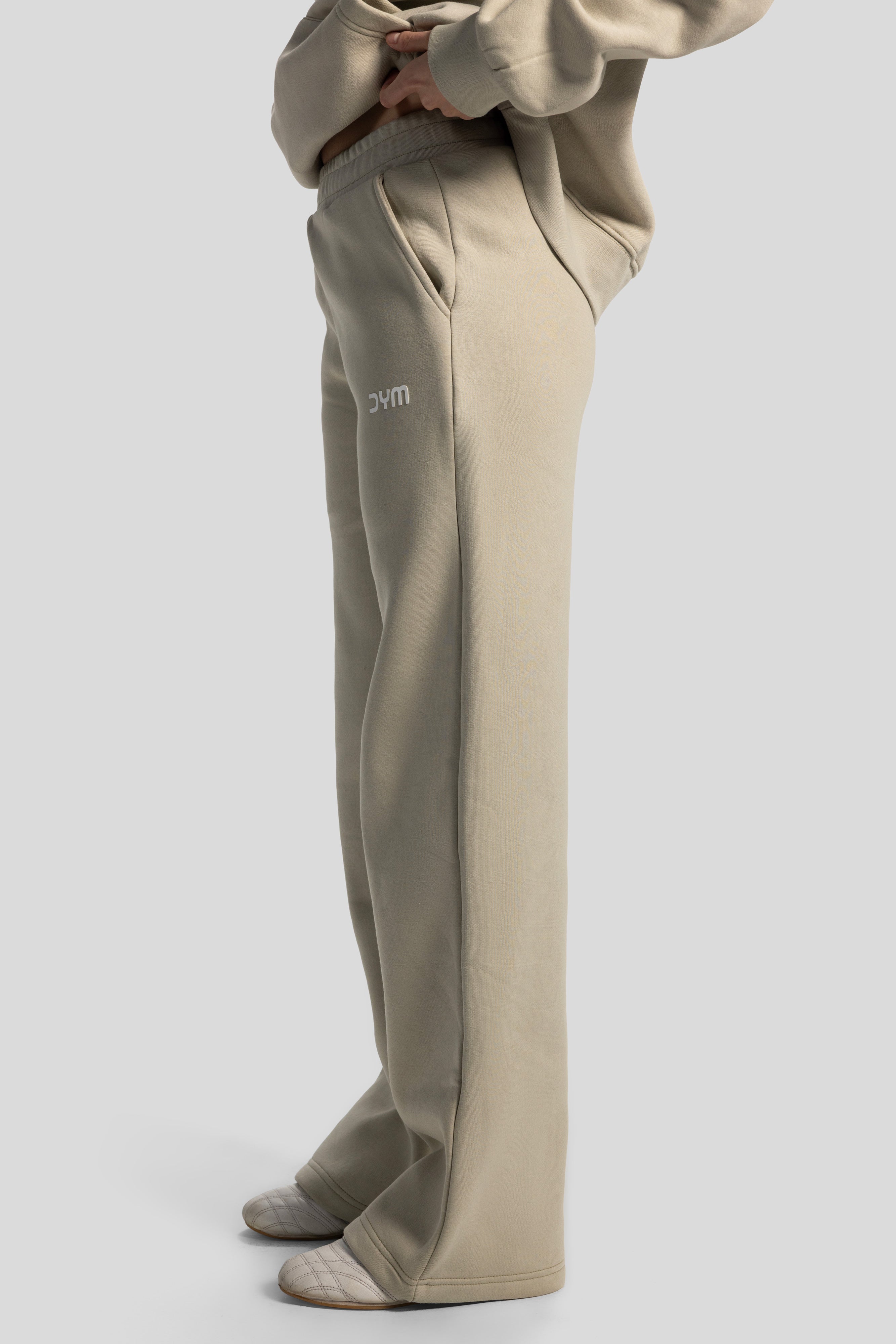 Wide-Leg Sweatpants – Ecru White