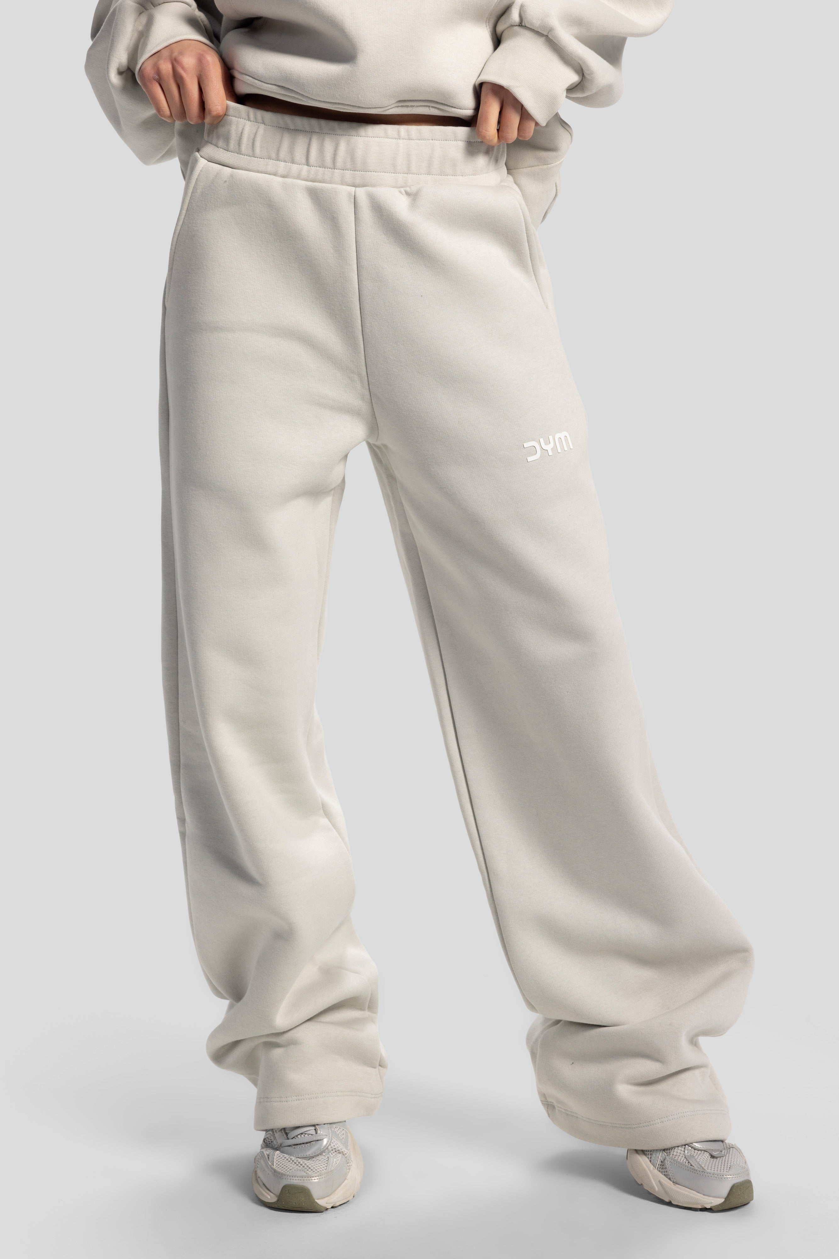Wide-Leg Sweatpants – Light Grey