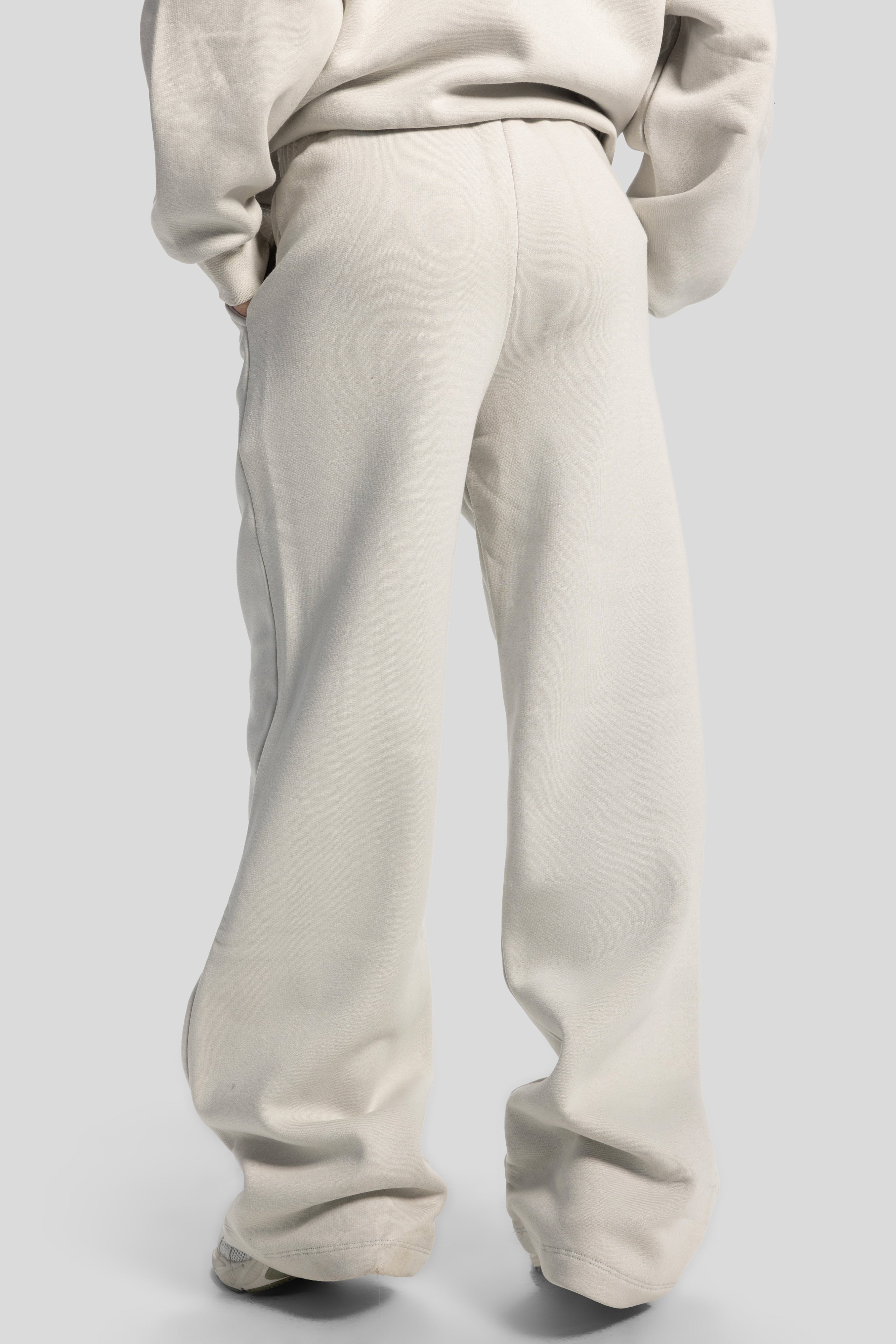 Wide-Leg Sweatpants – Light Grey
