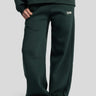 Wide-Leg Sweatpants – Dark Green