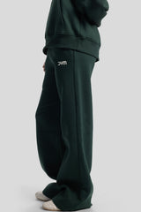 Wide-Leg Sweatpants – Dark Green