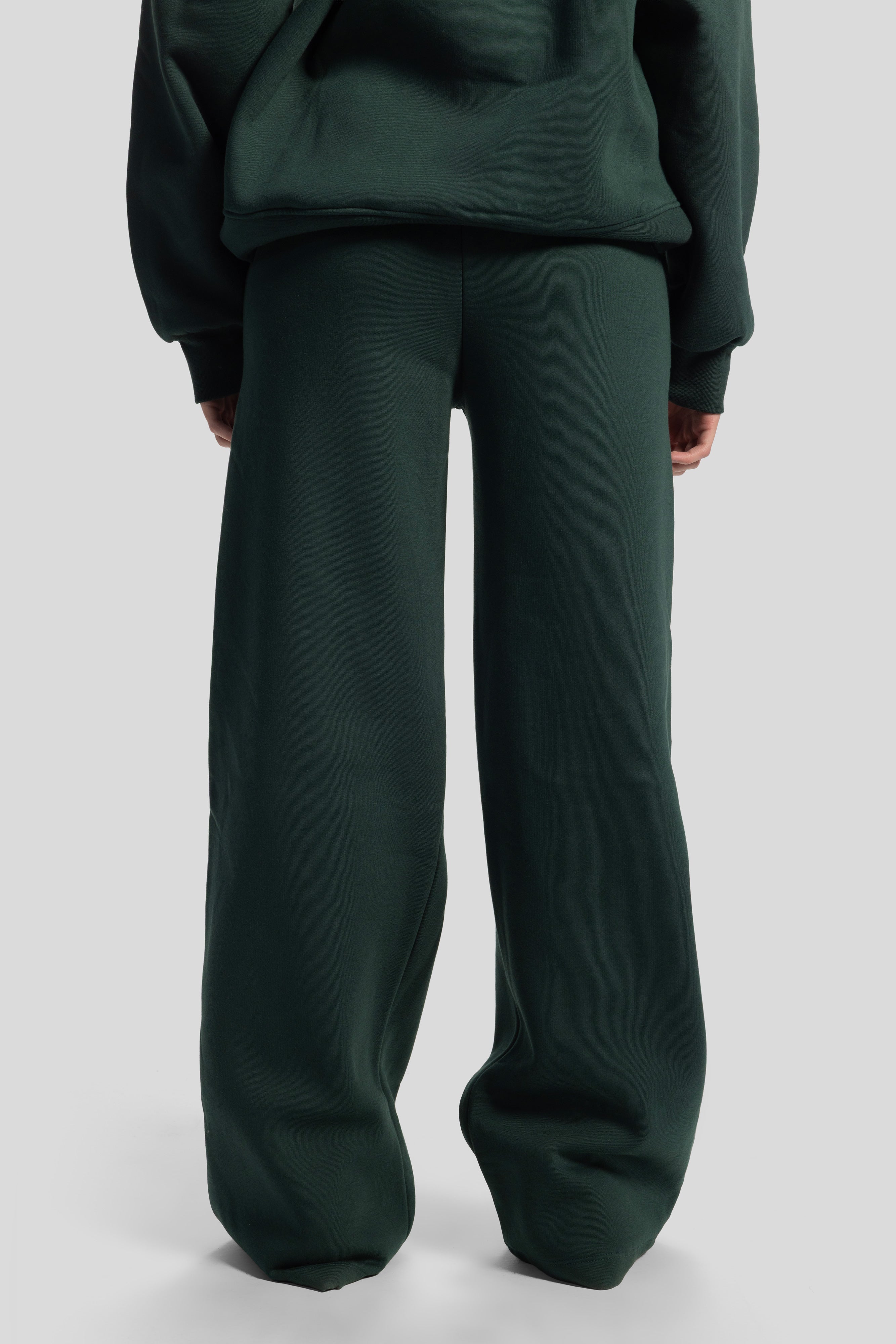 Wide-Leg Sweatpants – Dark Green