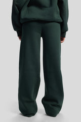 Wide-Leg Sweatpants – Dark Green