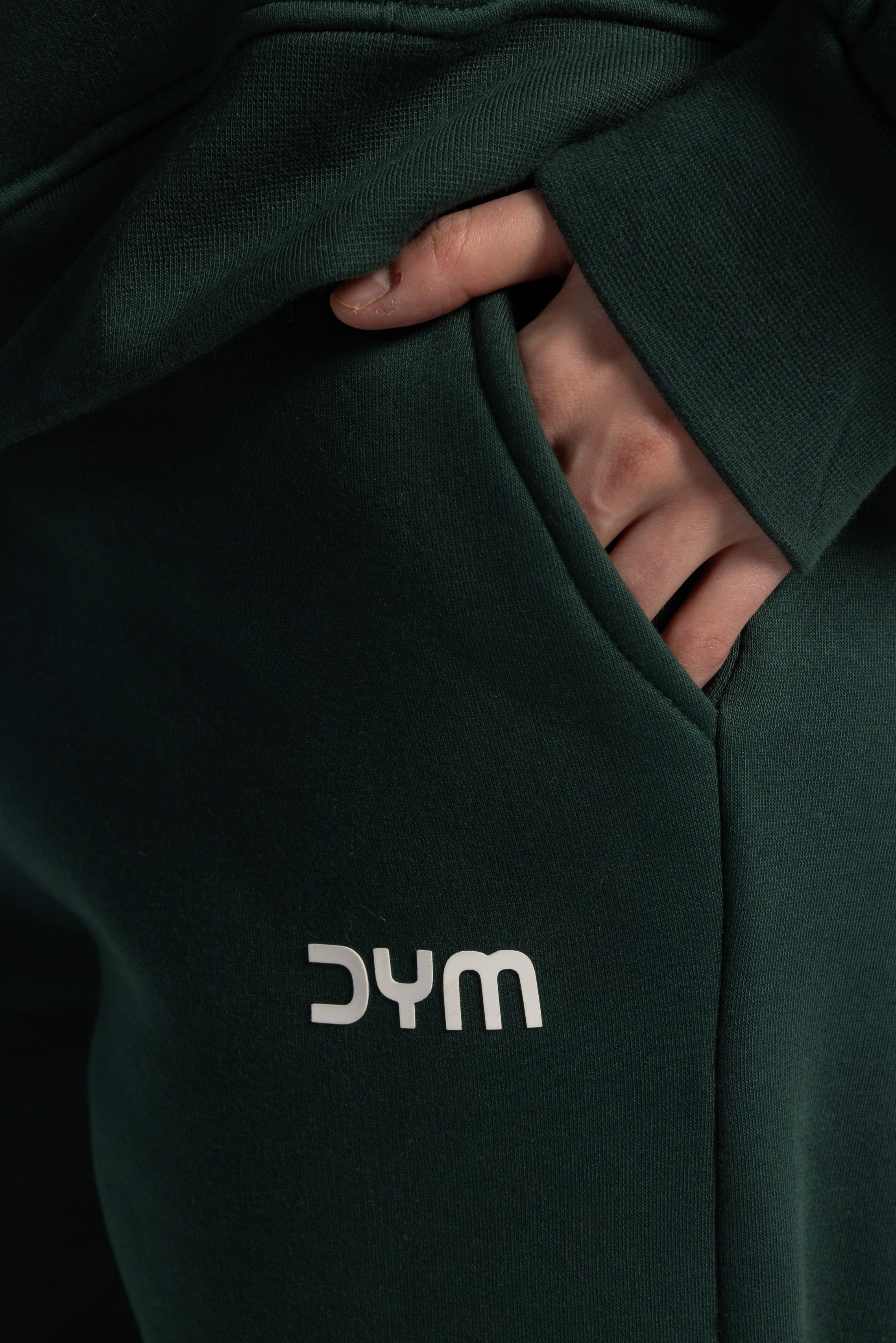 Wide-Leg Sweatpants – Dark Green