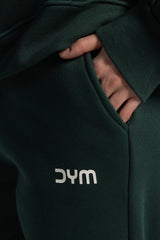 Wide-Leg Sweatpants – Dark Green