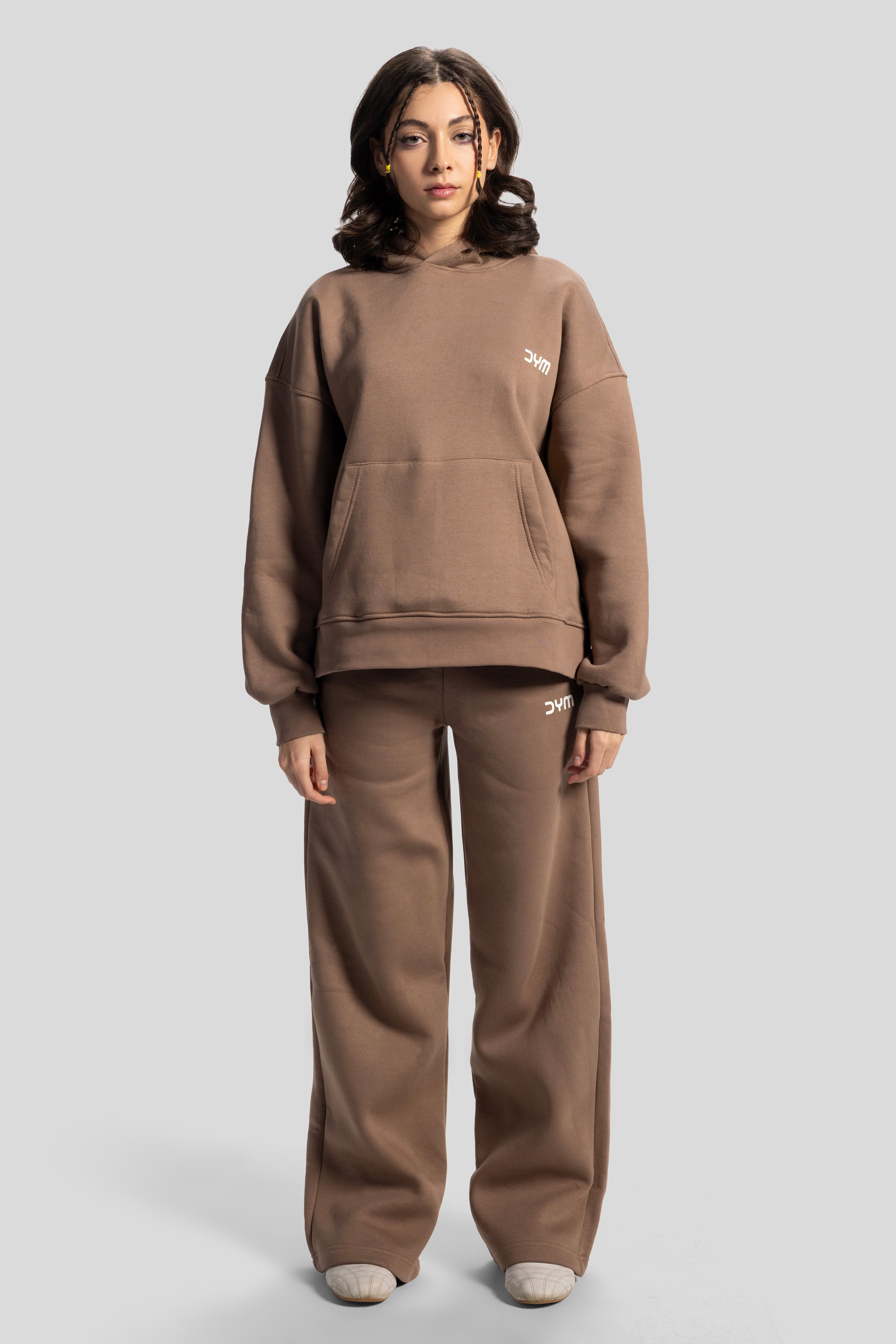 Wide-Leg Sweatpants – Soft Brown