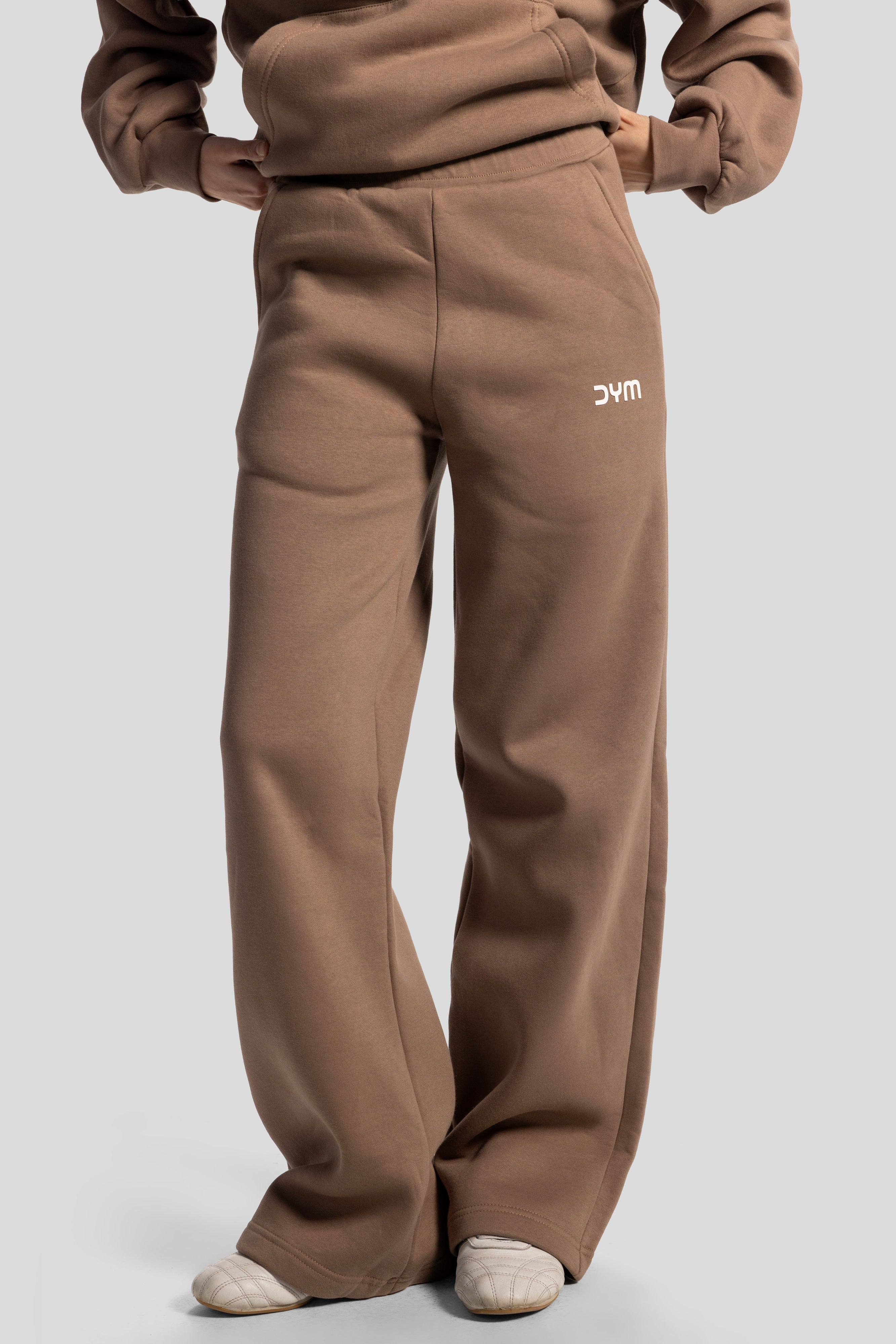 Wide-Leg Sweatpants – Soft Brown